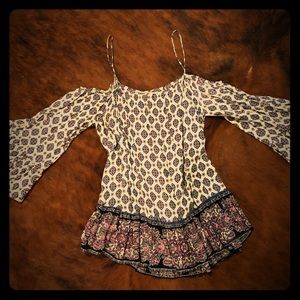 Off the shoulder top with bell sleeve